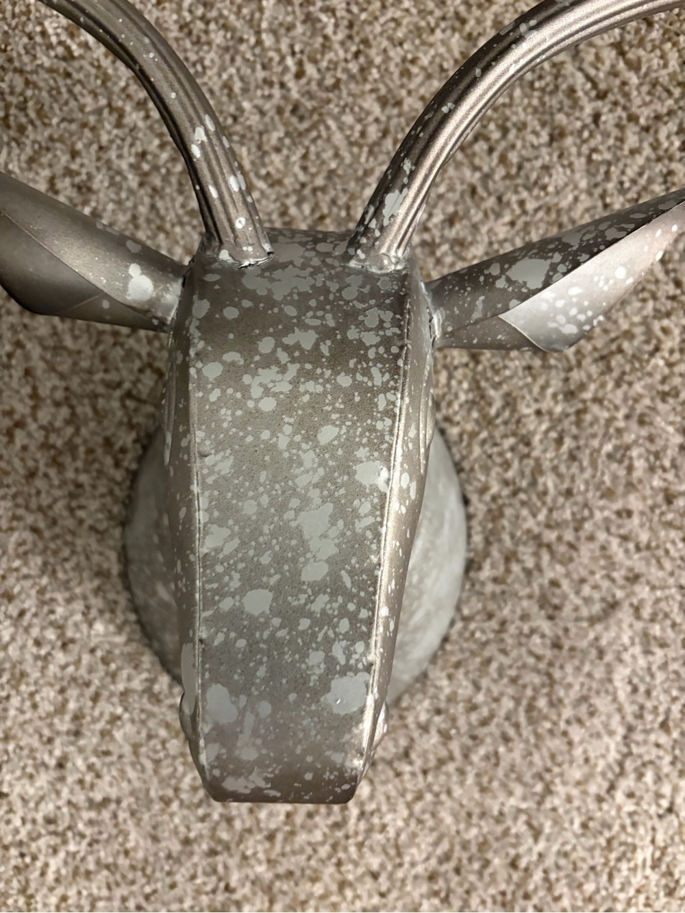 Metal Antelope Wall Decor in Silver-Gray